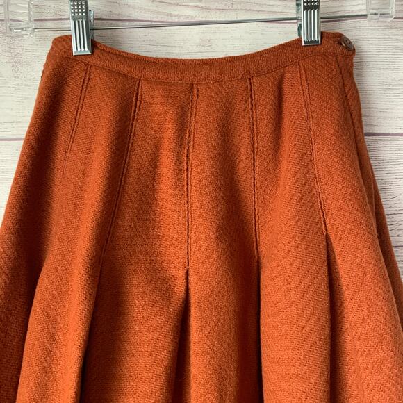 Vintage Kelita Brown A-Line Pleated Skirt Side Zipper Closure - Picture 6 of 16